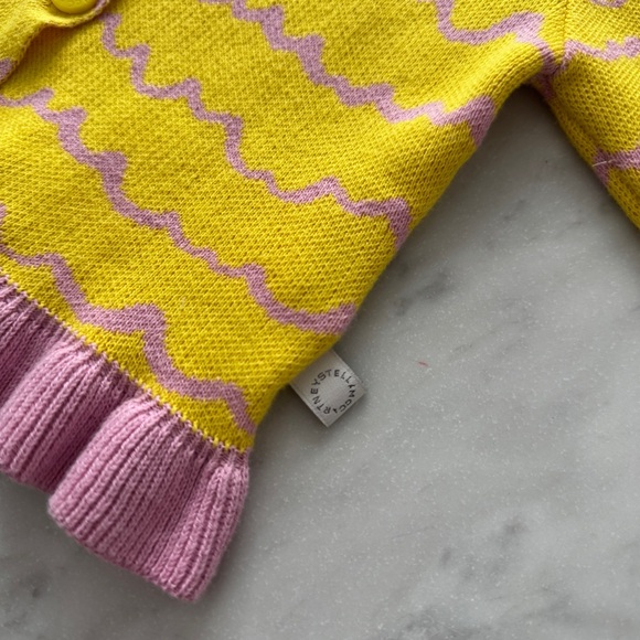 Stella McCartney Baby 100% Cotton Cute Ruffle Pineapple Print Knit Cardigan - Picture 4 of 7